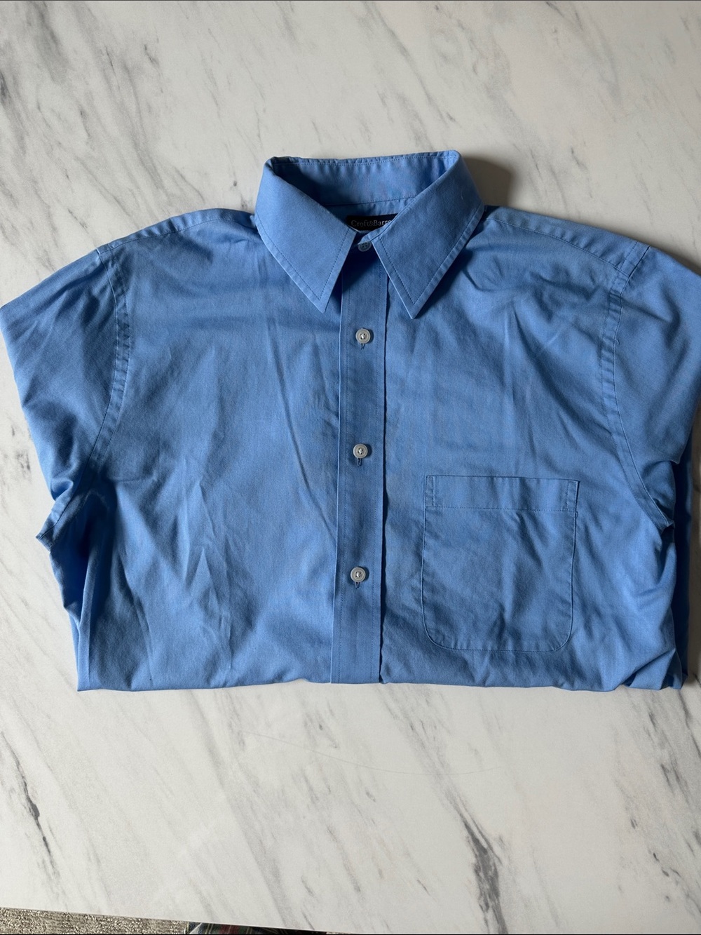 croft & barrow Blue Short-Sleeve Dress Shirt